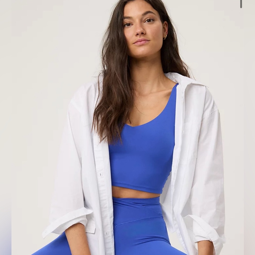 OFFLINE By Aerie Real Me Low Key Longline Sports Bra. XXL. Cobalt blue.